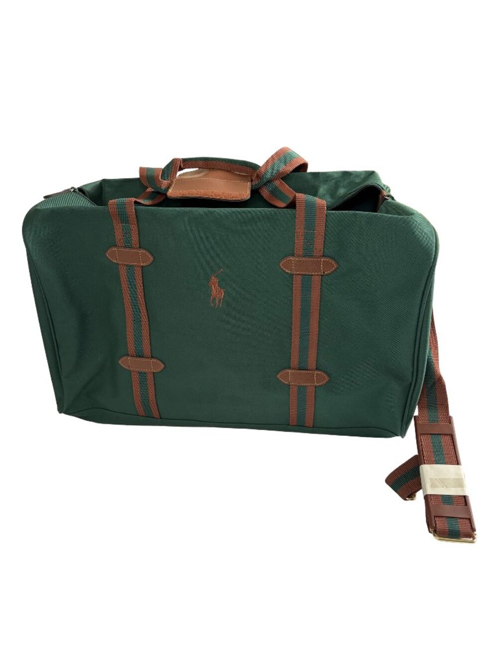 Vintage NWT Polo Ralph Lauren Green Canvas Duffle Bag Weekender Gym Bag